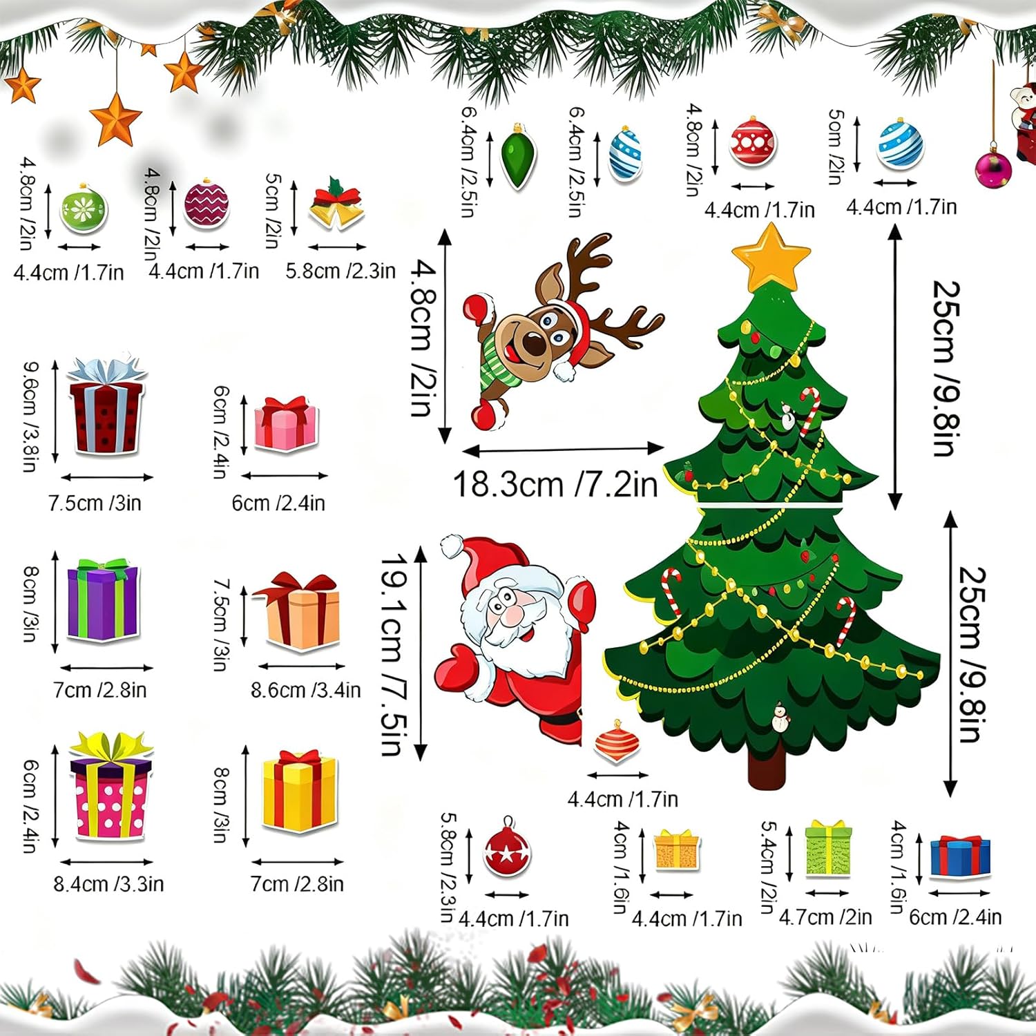 SHILIU-Christmas Refrigerator Magnets Set of 23, Magnetic Christmas ...