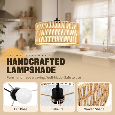 Plug-in Pendant Light With Adjustable Cord - Vintage Glass Hanging Lamp For Kitchen Island & Dining