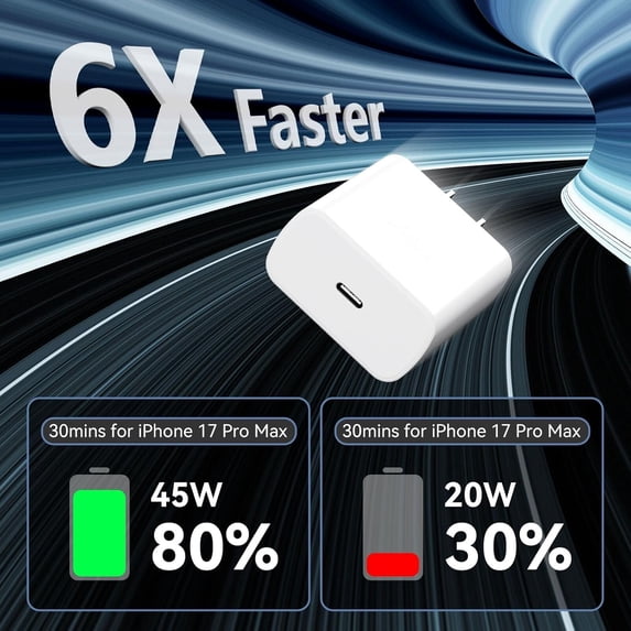 SHILIU-Phone 17 16 Pro Max Charger Fast Charging, 45W Super Fast USB C ...