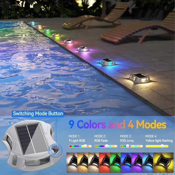 12-Pack Solar Driveway Lights – Aluminum Alloy, IP68 Waterproof, 12 Lighting Modes
