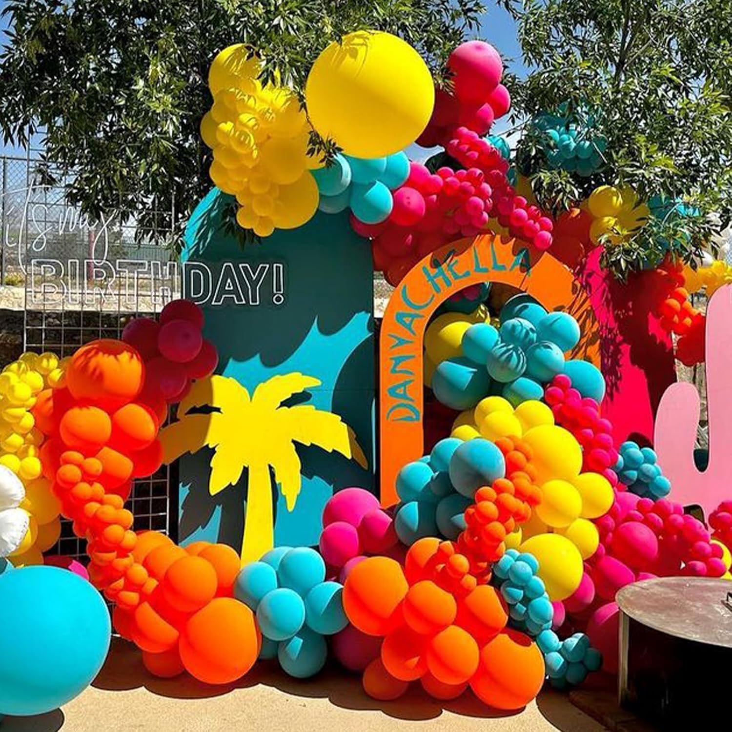 16-Foot Tropical Balloon Arch Garland Kit – Hawaiian Luau, Summer Pool Party, Flamingo Or Birthday Decoration, 100 Latex Balloons & Strip Included
