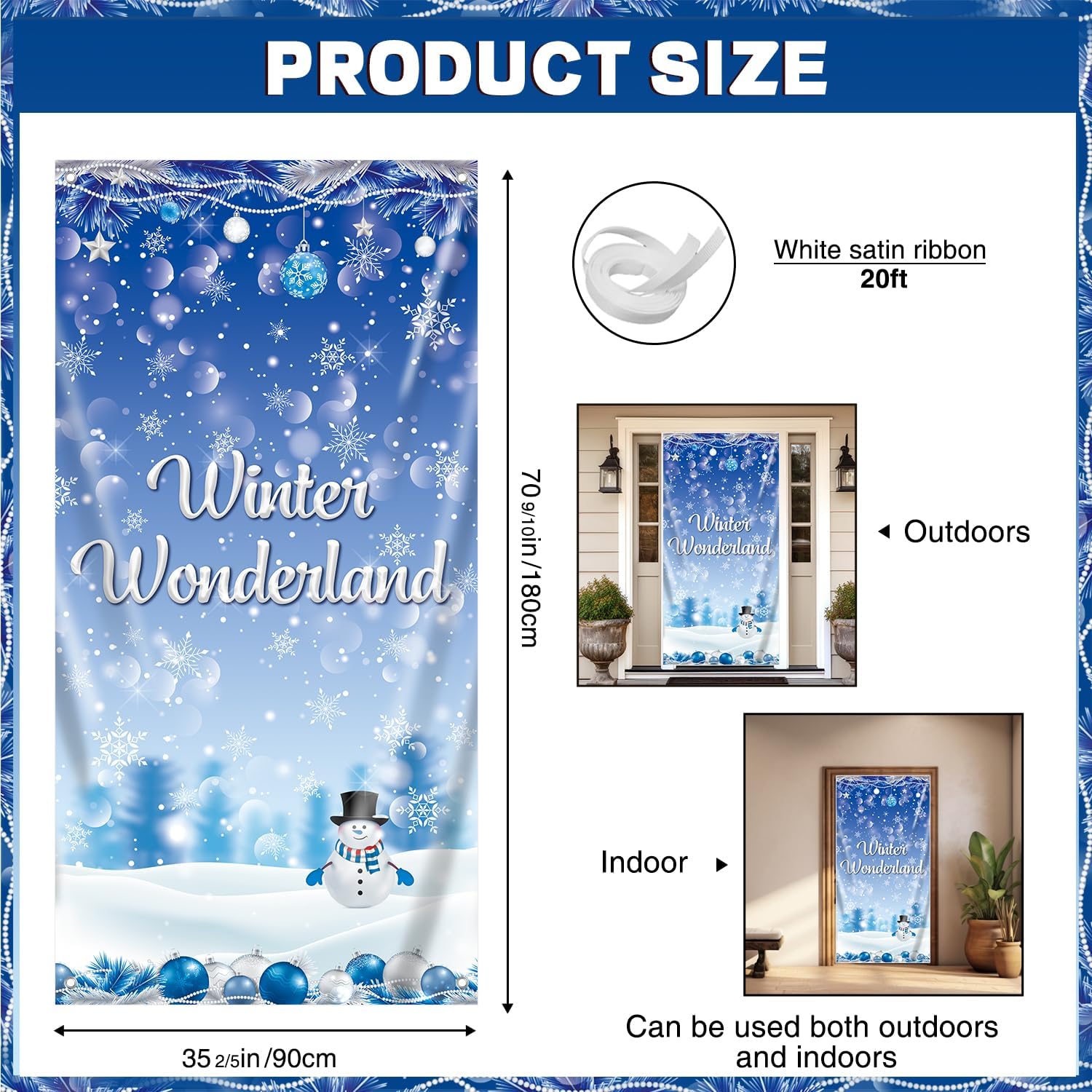 SHILIU-Winter Wonderland Banner, Winter Wonderland Decorations Door