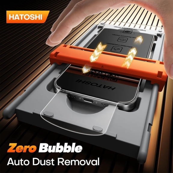 SHILIU-for iPhone 15 Pro Max Screen Protector Auto-Dust Removal Zero Bubble 9H+ Hardness Tempered Glass Full Coverage Easy Installation 2 Pack