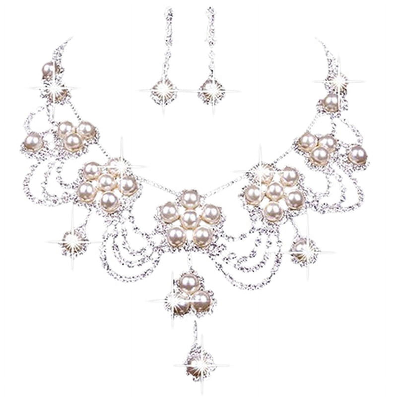 Bride Silver/Gold Necklace Earrings Crown Set Crystal Bridal Wedding  Jewelry Sets Zircon Choker Tiara for Women - Walmart.com