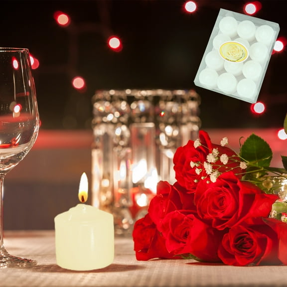 SHIMELE 12 Pcs Floating Tea Light Candles, Mini Votive Candles, Round Candles for Weddings, Romantic Decor, Eco-Friendly Paraffin Wax, Scent-Free for Parties & Celebrations