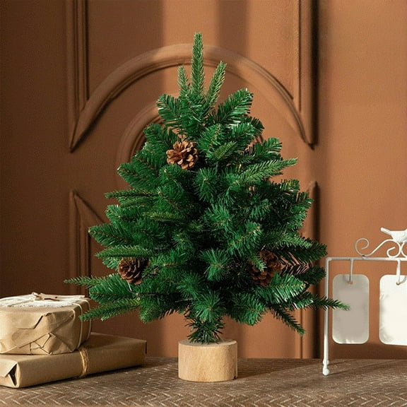 SHIMELE 17.72in Christmas Tree Decorative Pine Cedar Green Holiday Decor with Snowflakes – Artificial Christmas Tree for Home, Office, and Winter Celebrations – Festive Decoration Supplies