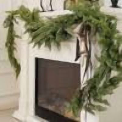 SHIMELE 1PC Artificial Norfolk Garland, Christmas Decor, Realistic Green Garland for Indoor/Outdoor Decoration, 200cm Length, Perfect for Mantle, Wall, Table