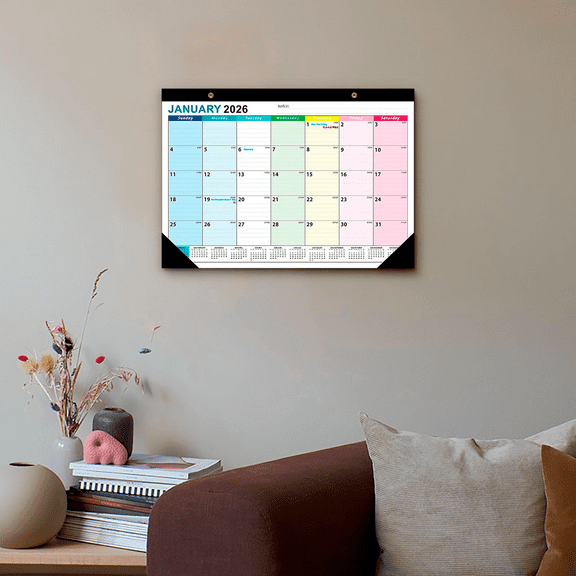 SHIMELE 2026 Wall Calendar & Desk Planner - 18 Month Large Monthly Calendar Organizer 12x17 Inches with Holidays for Home Office Scheduling