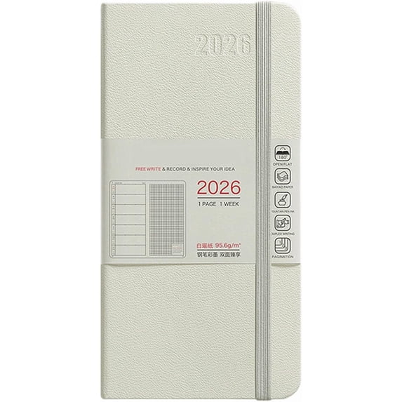 SHIMELE 2026 Weekly Planner Monthly Organizer Agenda Schedule Notebook Daily Planner Compact Journal with Lay-Flat Binding Goal Setting Pages Productivity Tracker for Work Travel