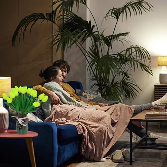 SHIMELE 20pcs Artificial Tulips Faux Flowers Multicolor Realistic Simulated Tulip Stems for Home Decoration Wedding Party Centerpiece Arrangement