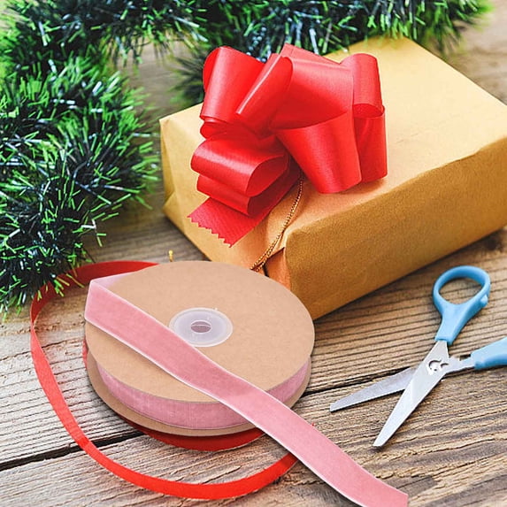 SHIMELE 2cm Velvet Ribbon Flocking Ribbon for DIY Crafts, Gift Wrapping, Christmas Decoration, Wreaths, Bows Making, Party Decor, 10 Meters, Soft Textured, Elegant Ribbon