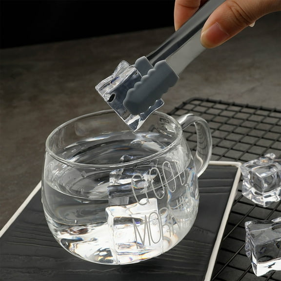 SHIMELE 304 Stainless Steel Ice Clamps - Thickened Silicone Tongs for Ice, Snacks, and Desserts - Versatile Mini Serving Tools for Kitchen