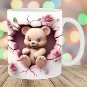 SHIMELE 3D Heart-Shaped Design Ceramic Coffee Mug - 15oz Couple Water Cup - Gift for Him or Her