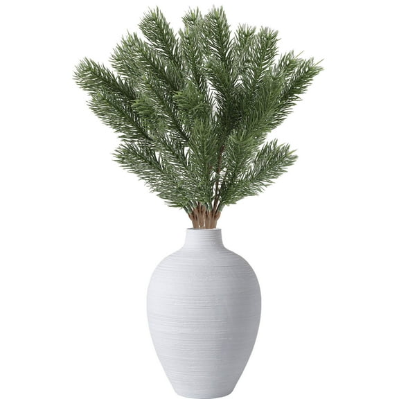 SHIMELE 5PCS Artificial Pine Needle Branches - Faux Christmas Stems, Green Sprigs for Holiday Decor, Wreaths, and Tree Arrangements, 14.6-Inch