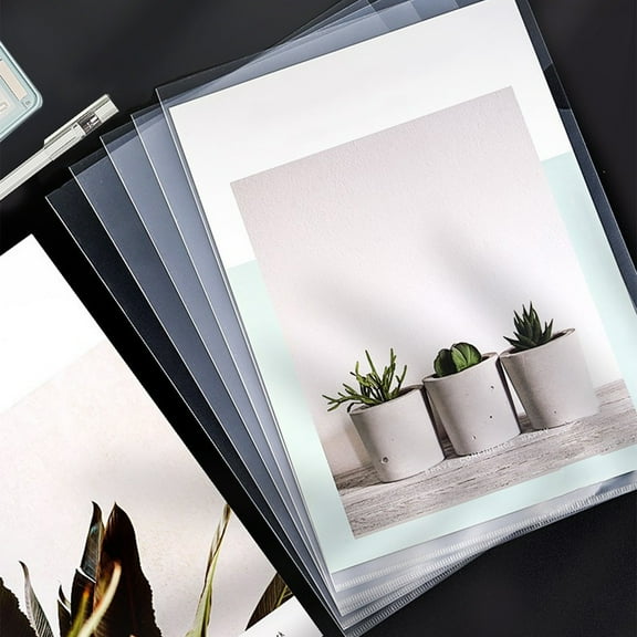 SHIMELE A4 L Shaped Transparent File Folders, Clear Plastic Document Sleeves, Double Page File Covers - Durable, Waterproof Organizer for Home & Office