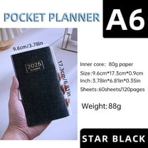 SHIMELE A6 Mini Notebook Planner Organizer Journal - Daily Schedule Diary, Travel Memo Book, 60 Sheets, Portable Design for Work or Personal Use