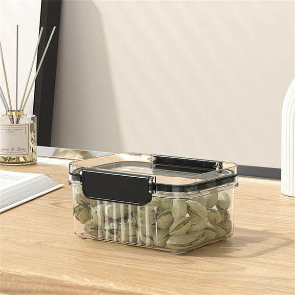 SHIMELE Airtight Storage Containers for Grains Nuts Snacks - Clear Plastic Buckle Jars, Stackable Dry Food Storage Solutions, Set of 3