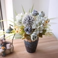thumbnail image 1 of SHIMELE Artificial Flower Bouquets Silk Flowers Fake Floral Arrangement Home Decor 30cm Roses Hydrangeas Chamomile Centerpiece Decoration, 1 of 9