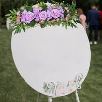 SHIMELE Artificial Flower Swag Peony Rose Hydrangeas 25.6inch Floral Garland Wreath for Wedding Decor Front Door Chair Back Decoration