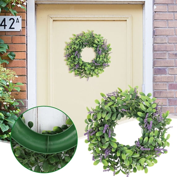 SHIMELE Artificial Wreath for Front Door Summer Decoration, 14.5" Colorful Floral Wreath for Indoor Outdoor Wall Wedding Party Decor