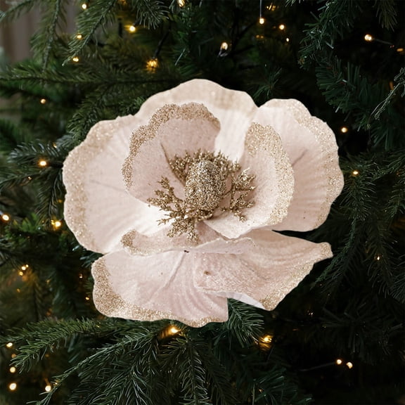 SHIMELE Christmas Artificial Flowers Bouquet | Festive Fake Floral Arrangement | Holiday Desktop Ornaments | Lifelike Home Decor | Durable Plastic Decorations | Red and White Christmas Flowers