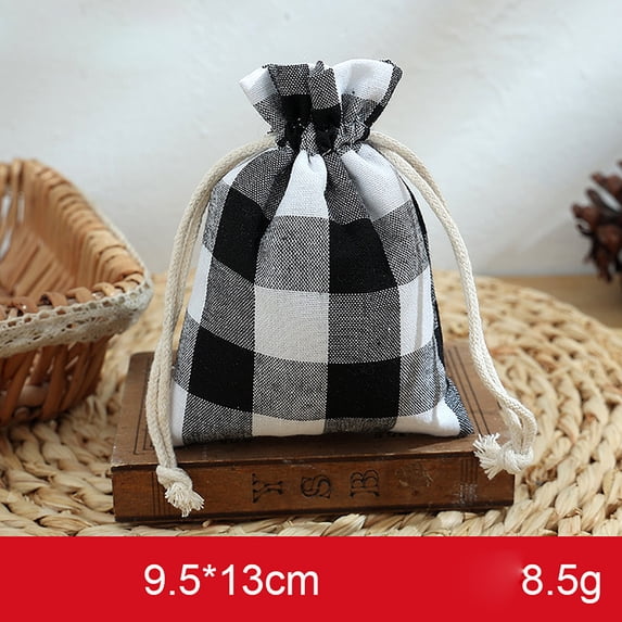 SHIMELE Christmas Flannel Gift Bag - Drawstring Candy Pouch - Festive Decorative Storage for Holiday Presents