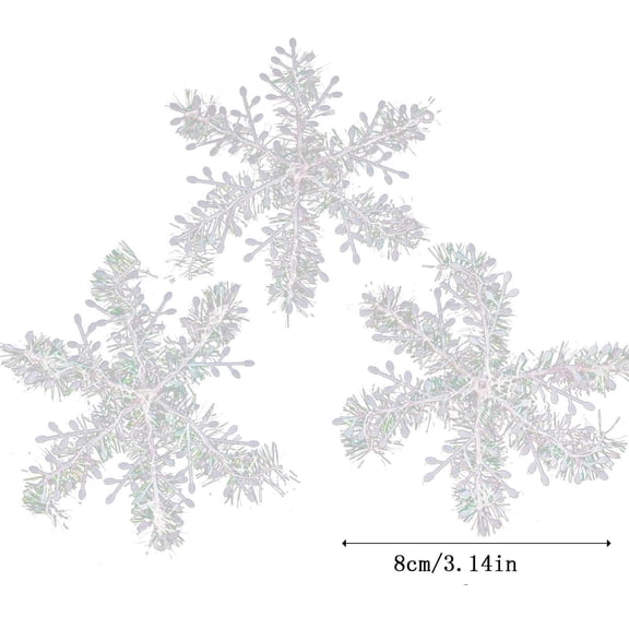 SHIMELE Christmas Snowflake Ornaments 6pcs Decor Premium Plastic Glitter String Decoration for Tree Holiday Party Winter Home Decor