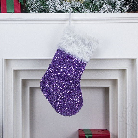 SHIMELE Christmas Stockings Non-Woven Plush Decoration Big Size Festive Ornaments for Home Holiday Fireplace Candy Gift Bag