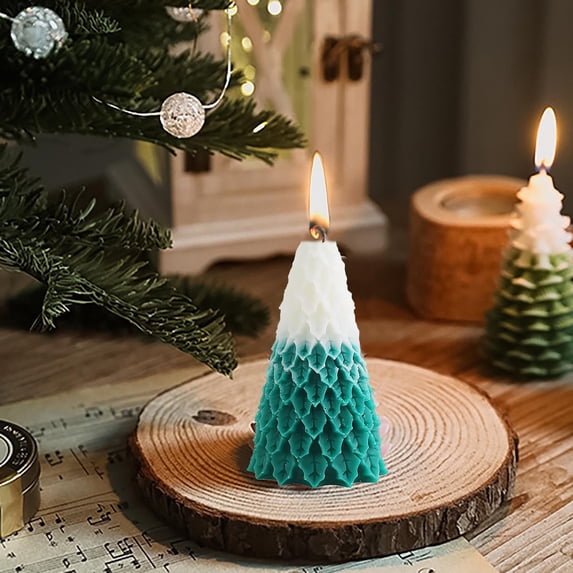 SHIMELE Christmas Tree Aroma Candle, Festive Decoration, Handcrafted Gift for Holiday Moments - 4.6*9.6cm Paraffin Candle