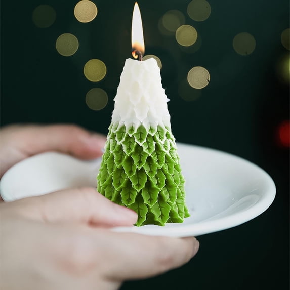 SHIMELE Christmas Tree Aroma Candle, Festive Decoration, Handcrafted Gift for Holiday Moments - 4.6*9.6cm Paraffin Candle