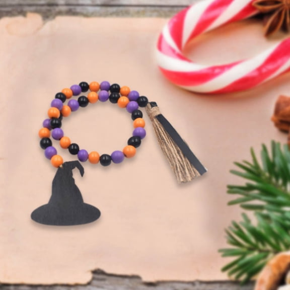SHIMELE Colorful Wooden Bead String for Festive Home Decoration - Ideal for Halloween, Christmas, and Holiday Celebrations