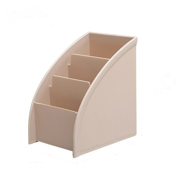 SHIMELE Cosmetics Storage Box Trapezoidal Organizer Thick PP Three Compartments Office Makeup Holder