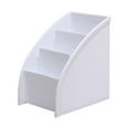 thumbnail image 1 of SHIMELE Cosmetics Storage Box Trapezoidal Organizer Thick PP Three Compartments Office Makeup Holder, 1 of 2