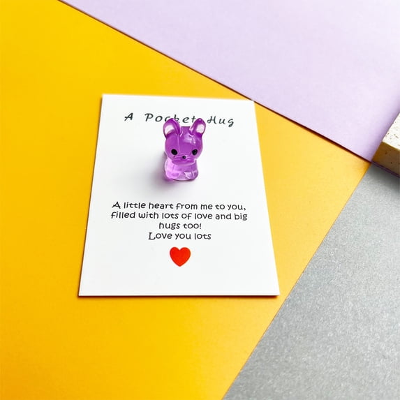 SHIMELE Cute Resin Pocket Card Mini Gift Card Decorative Puppy Card Greeting Card Keepsake Card Thoughtful Gift for Friends Family Appreciation Moments