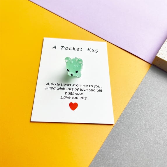 SHIMELE Cute Resin Pocket Card Mini Gift Card Decorative Puppy Card Greeting Card Keepsake Card Thoughtful Gift for Friends Family Appreciation Moments
