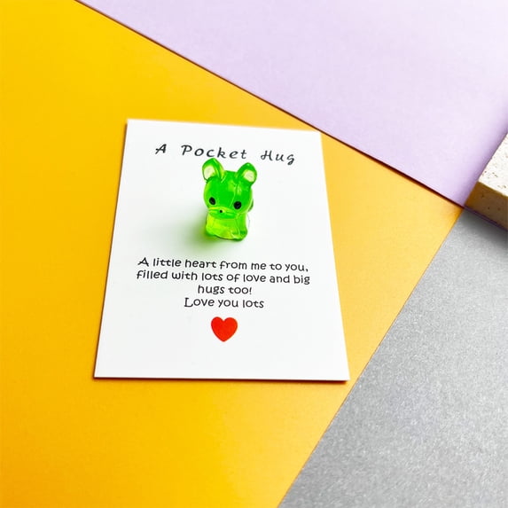 SHIMELE Cute Resin Pocket Card Mini Gift Card Decorative Puppy Card Greeting Card Keepsake Card Thoughtful Gift for Friends Family Appreciation Moments