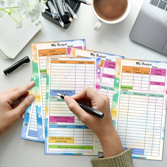 SHIMELE Daily & Weekly Financial Accounting Refill Pages | Household Income & Expenditure Planner Inserts | Cash Budget Tracker | 6.8 x 3.7 Inches