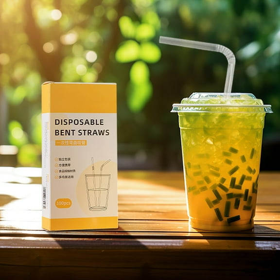 SHIMELE Disposable Bendables Straws 100/300pcs for Parties, Bars, Beverage Shops, Households - Flexible, Good Quality, Easy to Use, Eco-Friendly