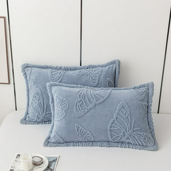 SHIMELE Double Sided Velvet Pillowcases, Soft Milk Velvet, Thickened Warm Pillow Covers for All Pillows, 2-Pack, Cozy Sleep Accessories