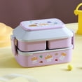thumbnail image 1 of SHIMELE Double-layer Insulated Lunch Box Portable Compartmented Bento Box Microwave Safe Stackable Leak-proof for Meal Prep and Travel, 1 of 5