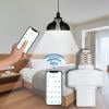 SHIMELE E27 Smart Bluetooth Bulb Adapter, Wireless Remote Control LED Light Socket, Energy-Saving Lamp Head for Bedroom, Compatible with E27 Fixtures