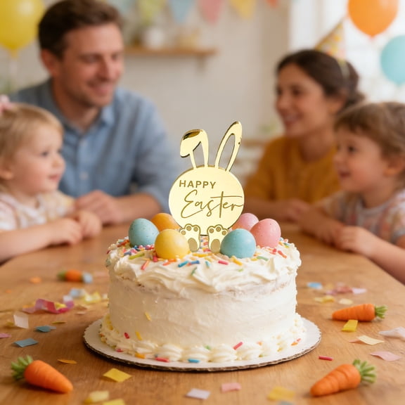 SHIMELE Easter Cake Toppers Decorative Insert Cards for Easter Desserts, Cake Decorations, Cupcake Toppers, Holiday Party Supplies, Festive Baking Accessories for Spring Celebrations