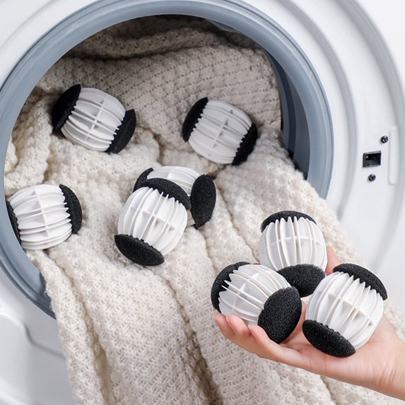 SHIMELE Eco-Friendly Laundry Balls - Reusable Lint Remover & Fabric Softener for All Washers - Gentle on Clothes, Cost-Effective, Odor Elimination - Set of 6