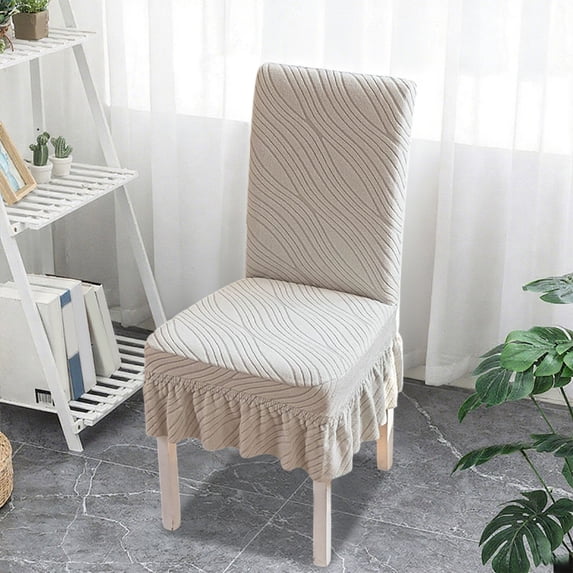 SHIMELE Elastic Dining Chair Cover, Universal Flock Seat Protector, Stretchable Half Round Cushion with Backrest, Soft Washable Furniture Protector for Home Decor