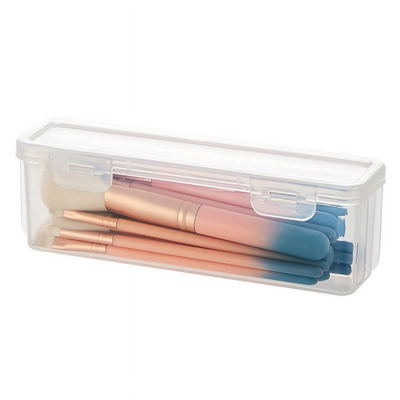 SHIMELE Extra Large Stackable Plastic Storage Box with Snap-tight Lid - Clear Transparent Organizer for Pens, Pencils, Markers, and Art Supplies