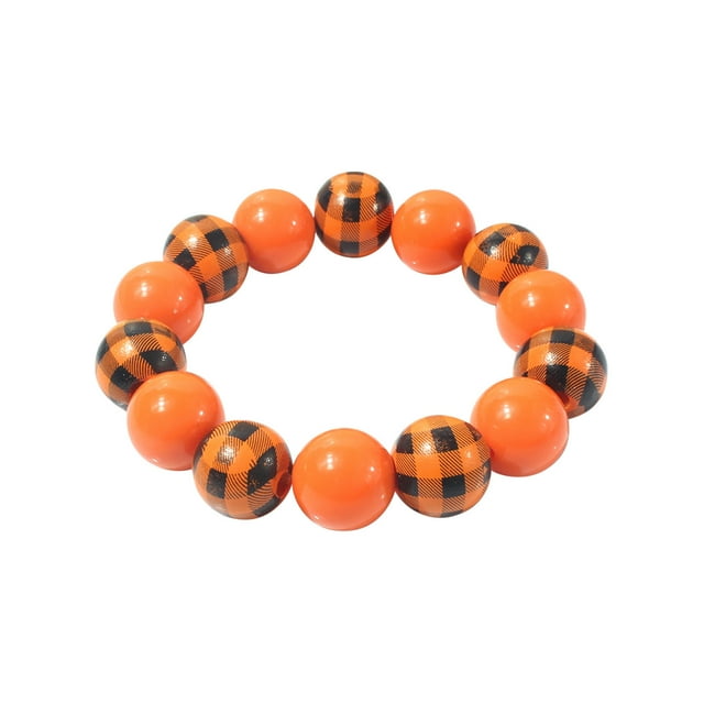 SHIMELE Halloween Wooden Bracelet Elastic Halloween Jewelry for Men