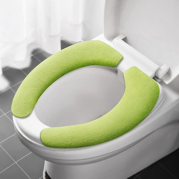 SHIMELE Household Toilet Seat Cushion Cover | Adhesive Toilet Seat Wrap | Soft Velvet Toilet Pad | Easy Clean | Stylish Bathroom Accessory | 14.56X5.51 Inches