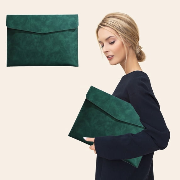 SHIMELE Imitation Leather Document Holder Large Capacity File Folder Organizer for 100 Sheets, Waterproof Business Portfolio Bag, Magnetic Buckle, Office Essential
