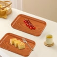 thumbnail image 1 of SHIMELE Imitation Wood Grain Tray, Square Serving Dish, Food Platter, Kitchen Fruit Tray, Dessert Serving Tray, PVC Material, Household Organizer, Spring Festival Decor, Gift Idea, 1 of 6
