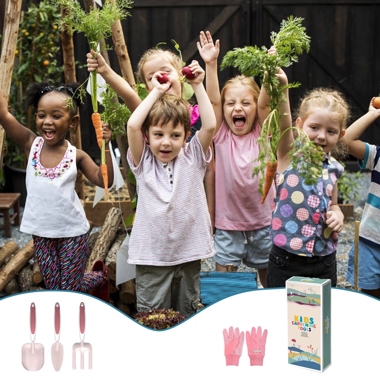 SHIMELE Kids Gardening Tools Set4 PCS Garden Tool Set for KidsOutdoor